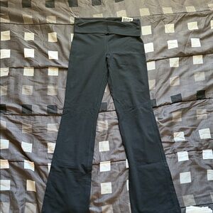 PINK Victoria's Secret Black Kids Flare Leggings with Fold-Over Waistband